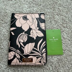 Kate Spade Black and Pink Floral Passport Holder